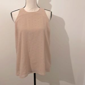 Gold beaded fully lined top NWOT